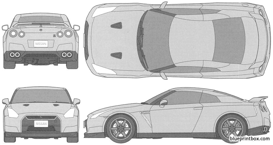 nissan gt r r35 2008 - BlueprintBox.com - Free Plans and Blueprints of