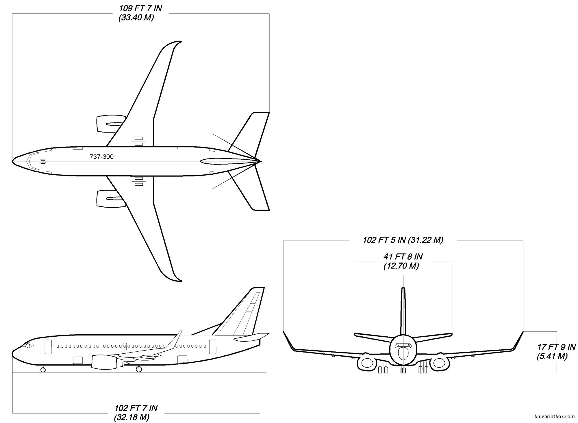 boeing 737 300w - BlueprintBox.com - Free Plans and Blueprints of Cars