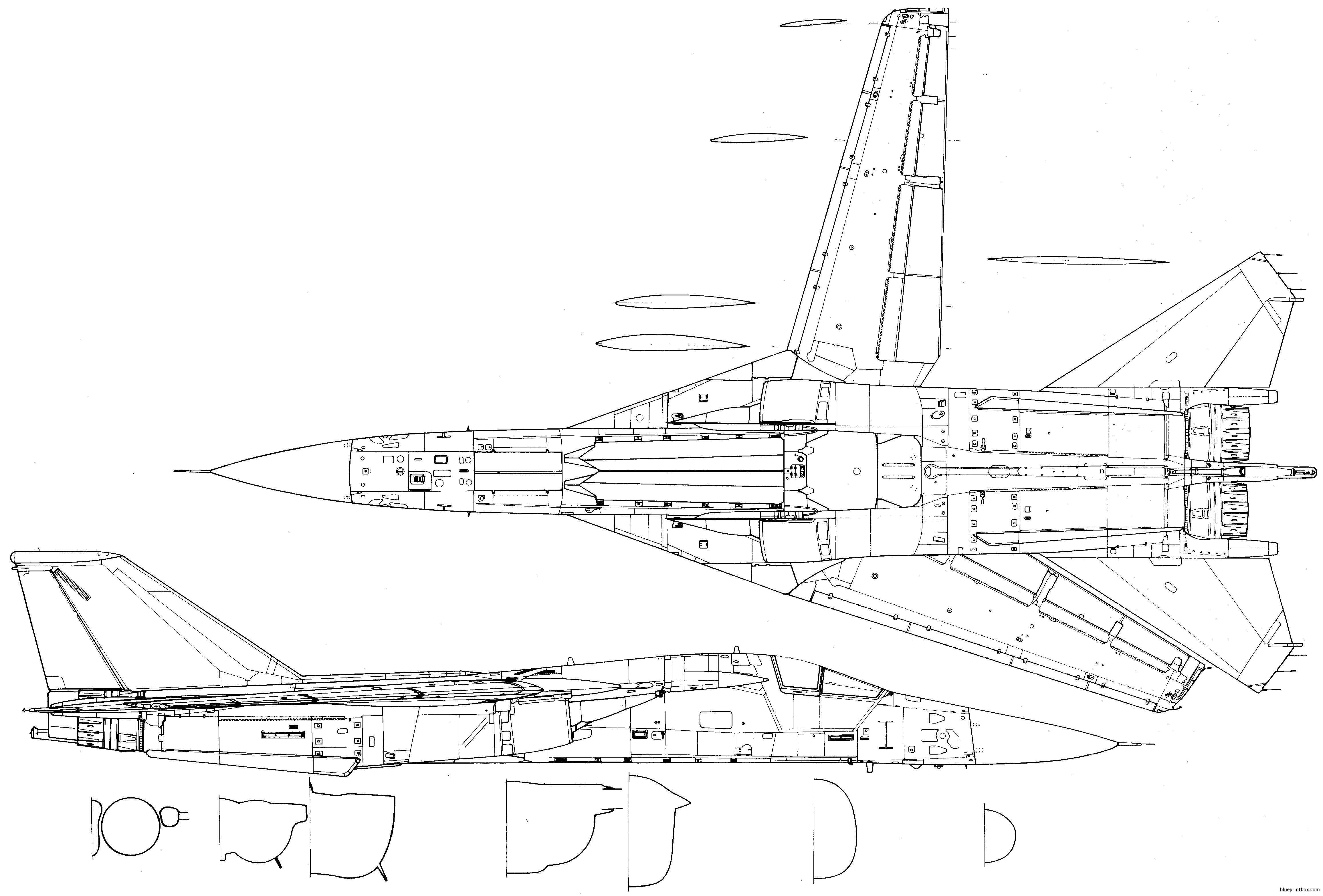 general dynamics f 111e - BlueprintBox.com - Free Plans and Blueprints ...