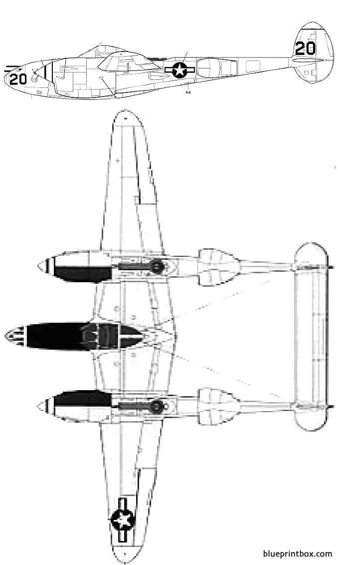 P 38 Lightning Blueprints