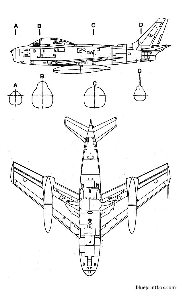 north american f 86a sabre 2 - BlueprintBox.com - Free Plans and ...