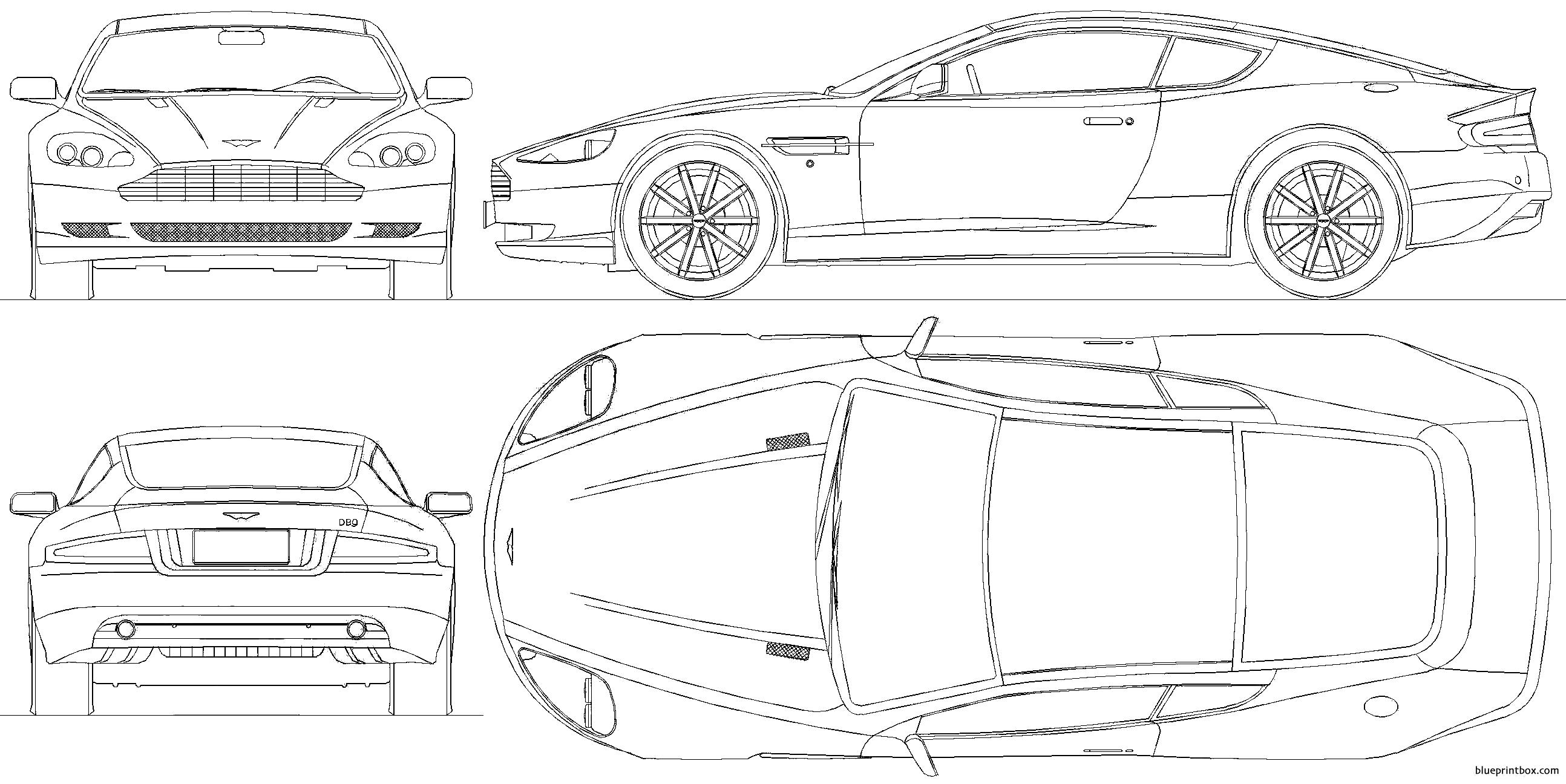 aston martin db9 2004 - BlueprintBox.com - Free Plans and Blueprints of