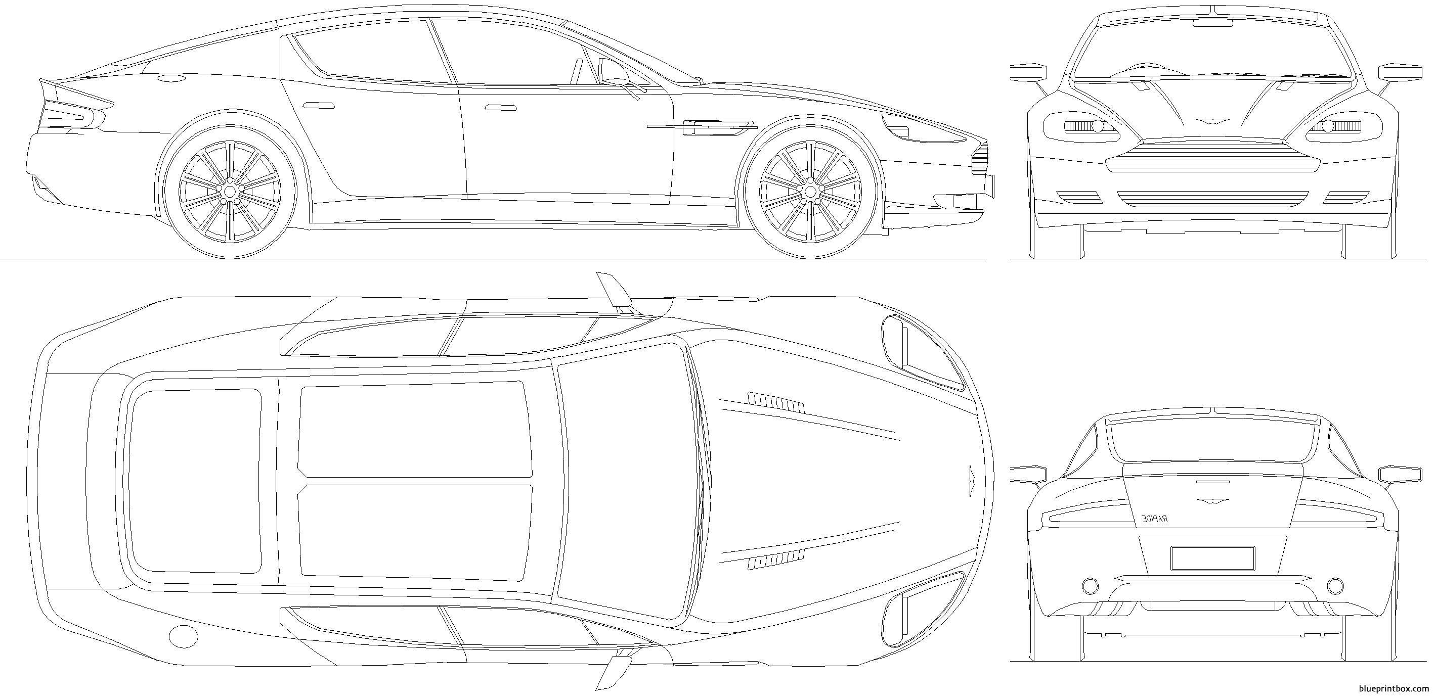 aston martin rapide 2010 1 - BlueprintBox.com - Free Plans and