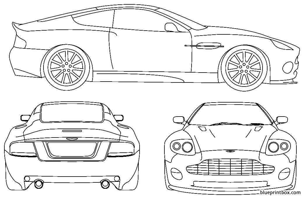 aston martin vanquish 2006 - BlueprintBox.com - Free Plans and