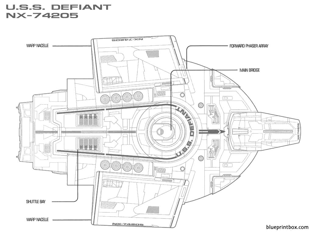 Defiant Class Starship Blueprints