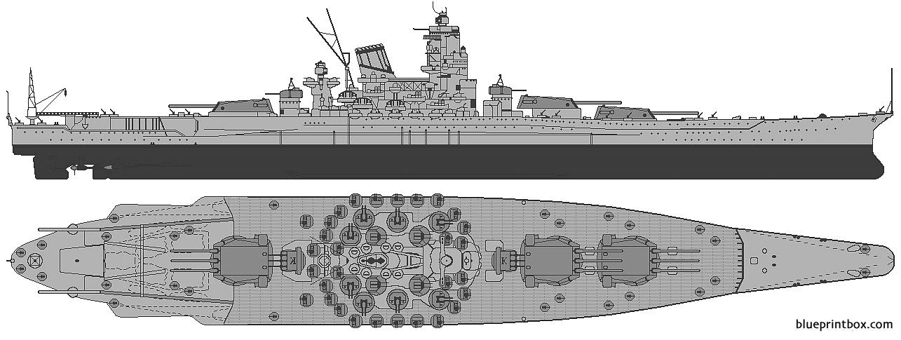 Japanese Battleship Yamato Schematics