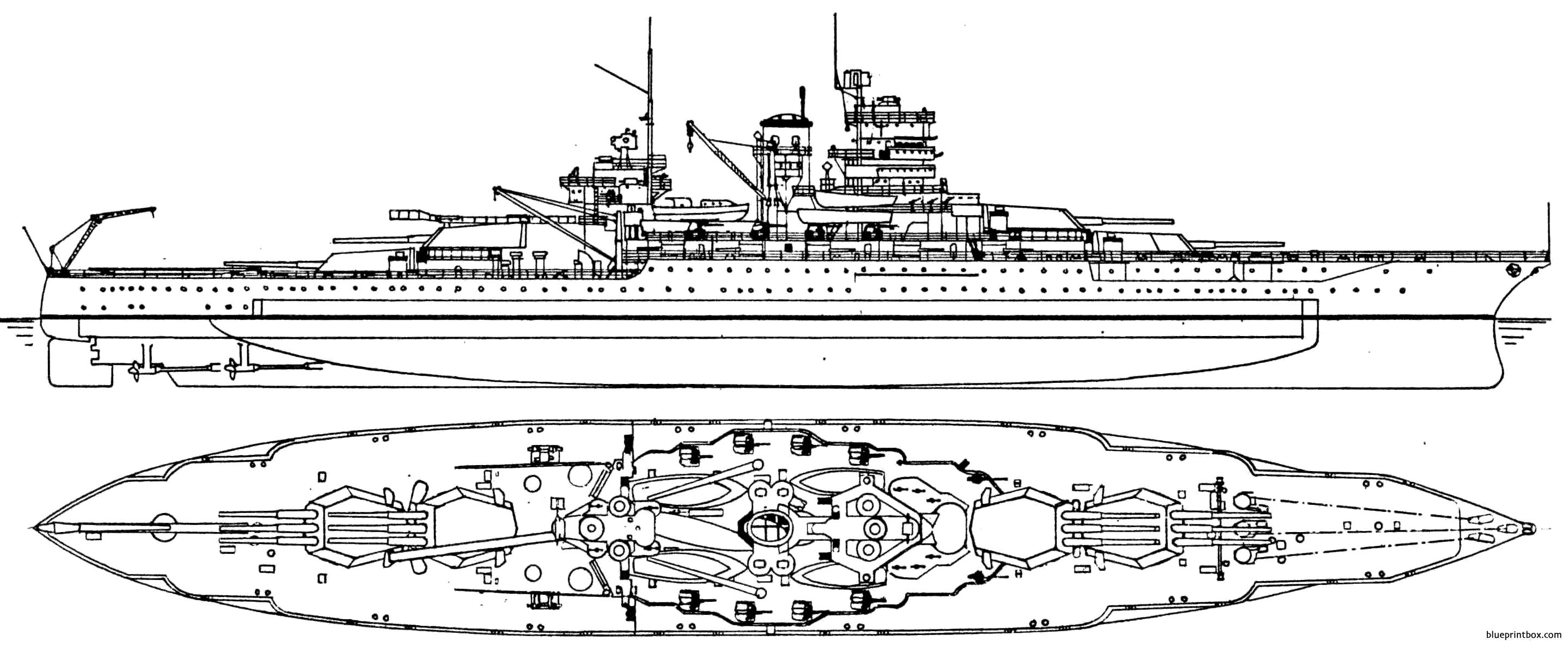 bb 40 uss new mexico1944 - BlueprintBox.com - Free Plans and Blueprints of Cars, Trailers, Ships ...