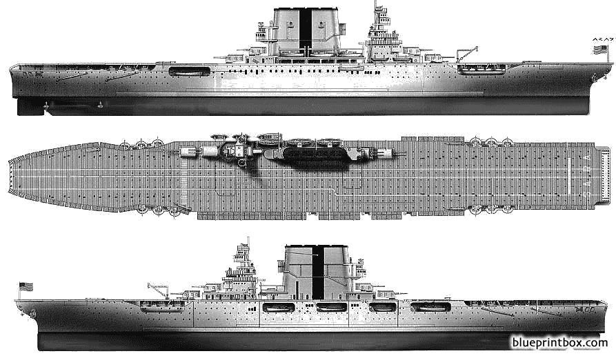 Blueprints USS Saratoga CV 60