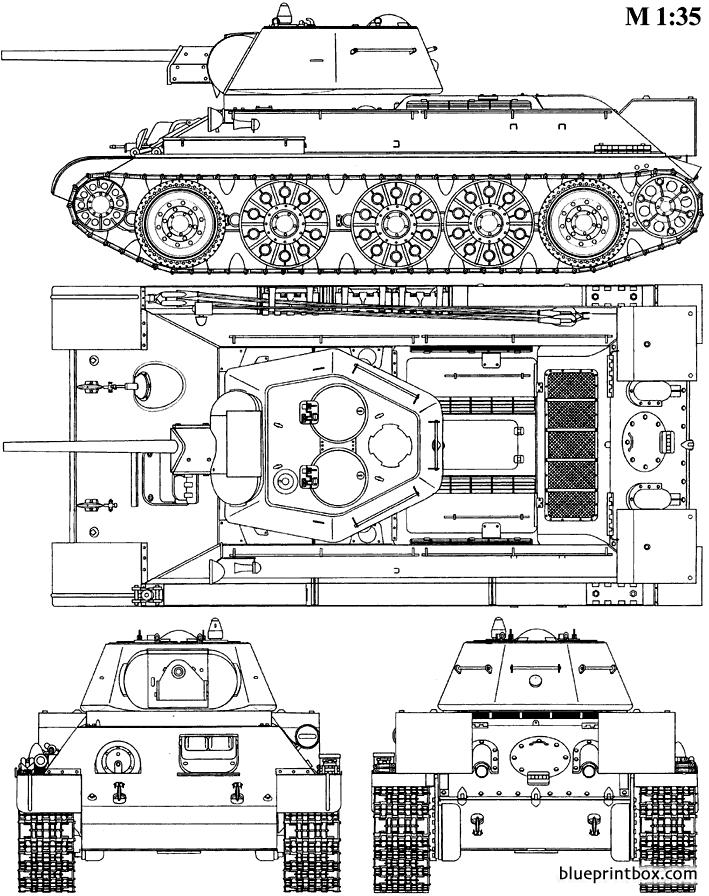 t34 62 - BlueprintBox.com - Free Plans and Blueprints of Cars, Trailers ...