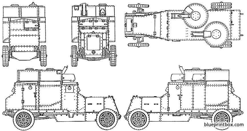 Austin Armoured Car Blueprint