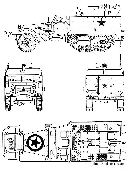 m3a2 half track m21 mortar carrier - BlueprintBox.com - Free Plans and ...