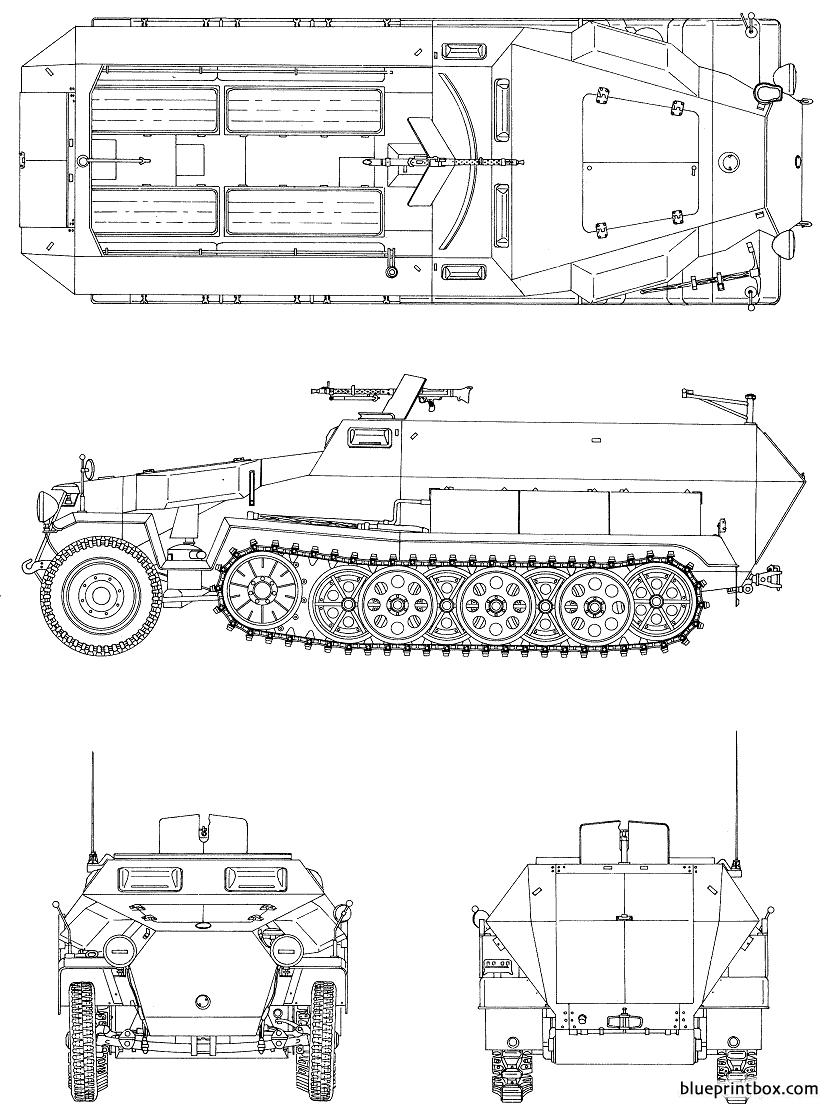 sdkfz251 1 ausfc - BlueprintBox.com - Free Plans and Blueprints of Cars ...