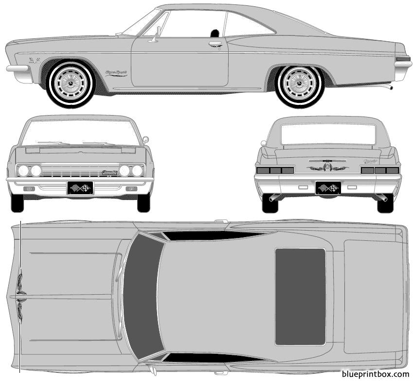 chevrolet impala ss sport coupe 1966 - BlueprintBox.com - Free Plans ...