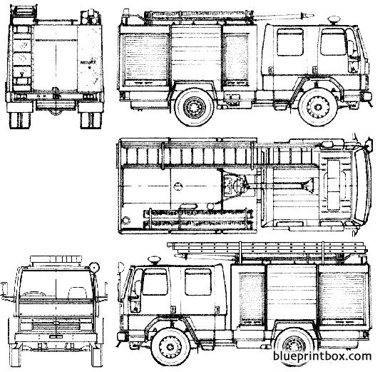 ford e cargo 1117 fire truck 1985 - BlueprintBox.com - Free Plans and ...