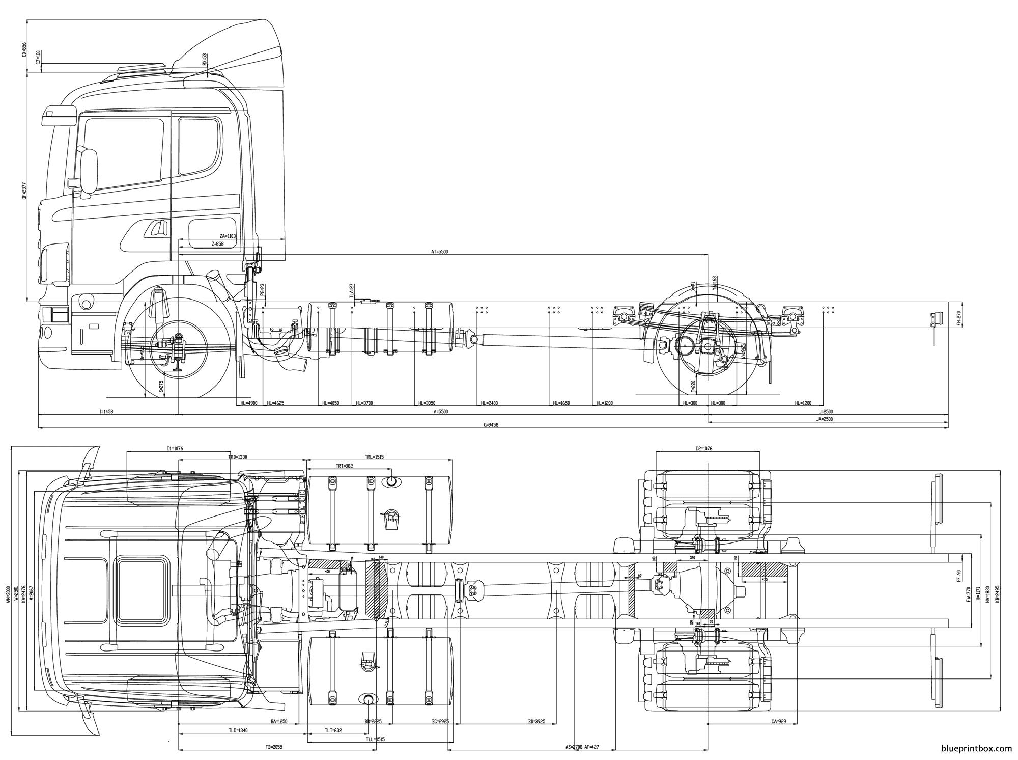 scania lb4x2z - BlueprintBox.com - Free Plans and Blueprints of Cars