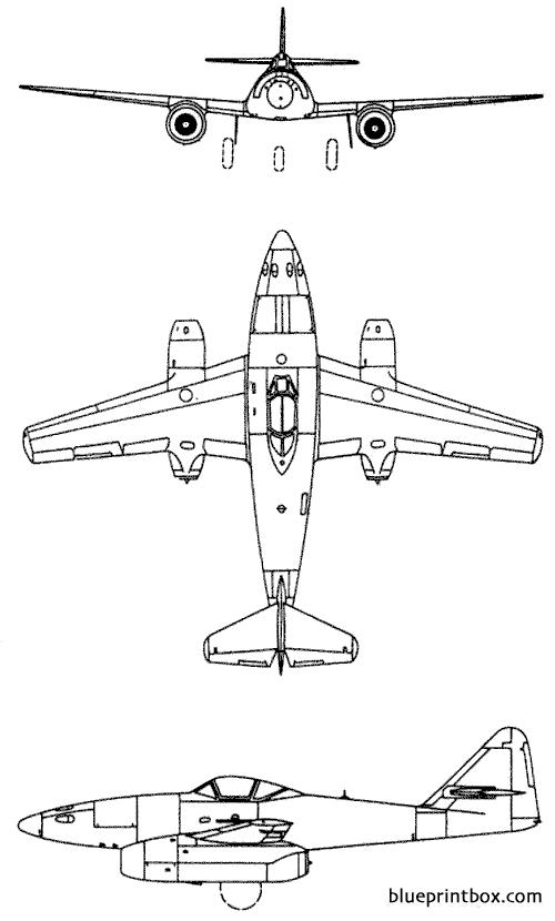 messerchmitt me 262a - BlueprintBox.com - Free Plans and Blueprints of ...