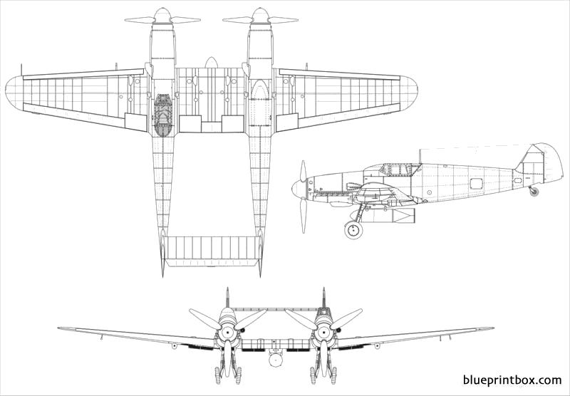 messerschmitt bf109z - BlueprintBox.com - Free Plans and Blueprints of ...