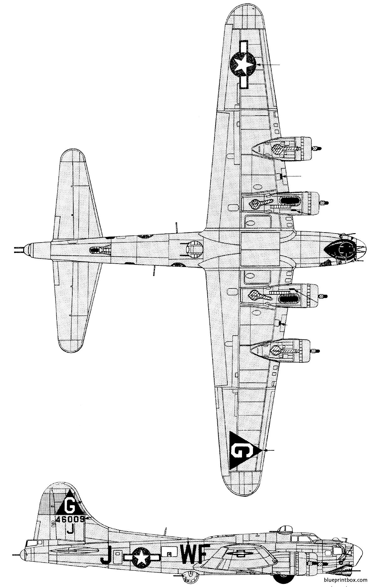 Boeing B 17g Flying Fortress 2 Blueprintbox Com Free Plans And Blueprints Of Cars Trailers Ships Airplanes Jets Scifi And More