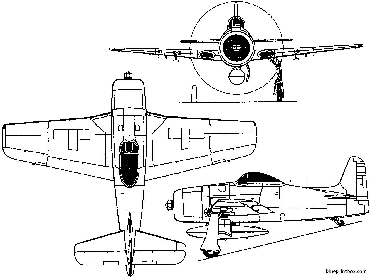 grumman f8f bearcat 1944 usa - BlueprintBox.com - Free Plans and