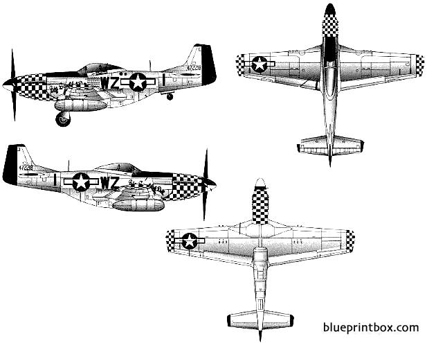 north american p 51d mustang ii - BlueprintBox.com - Free Plans and