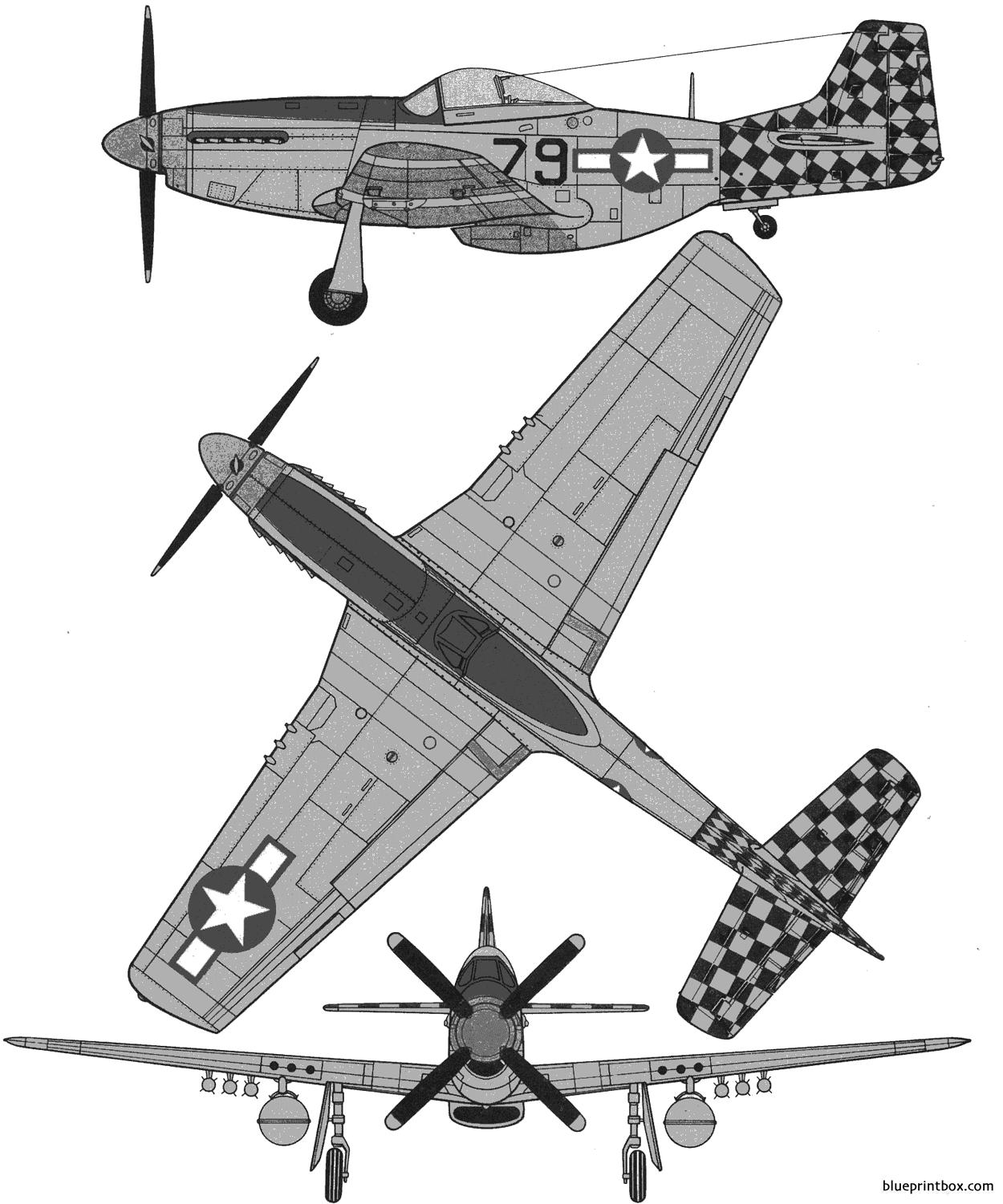 P 51 Mustang Drawings Blueprint