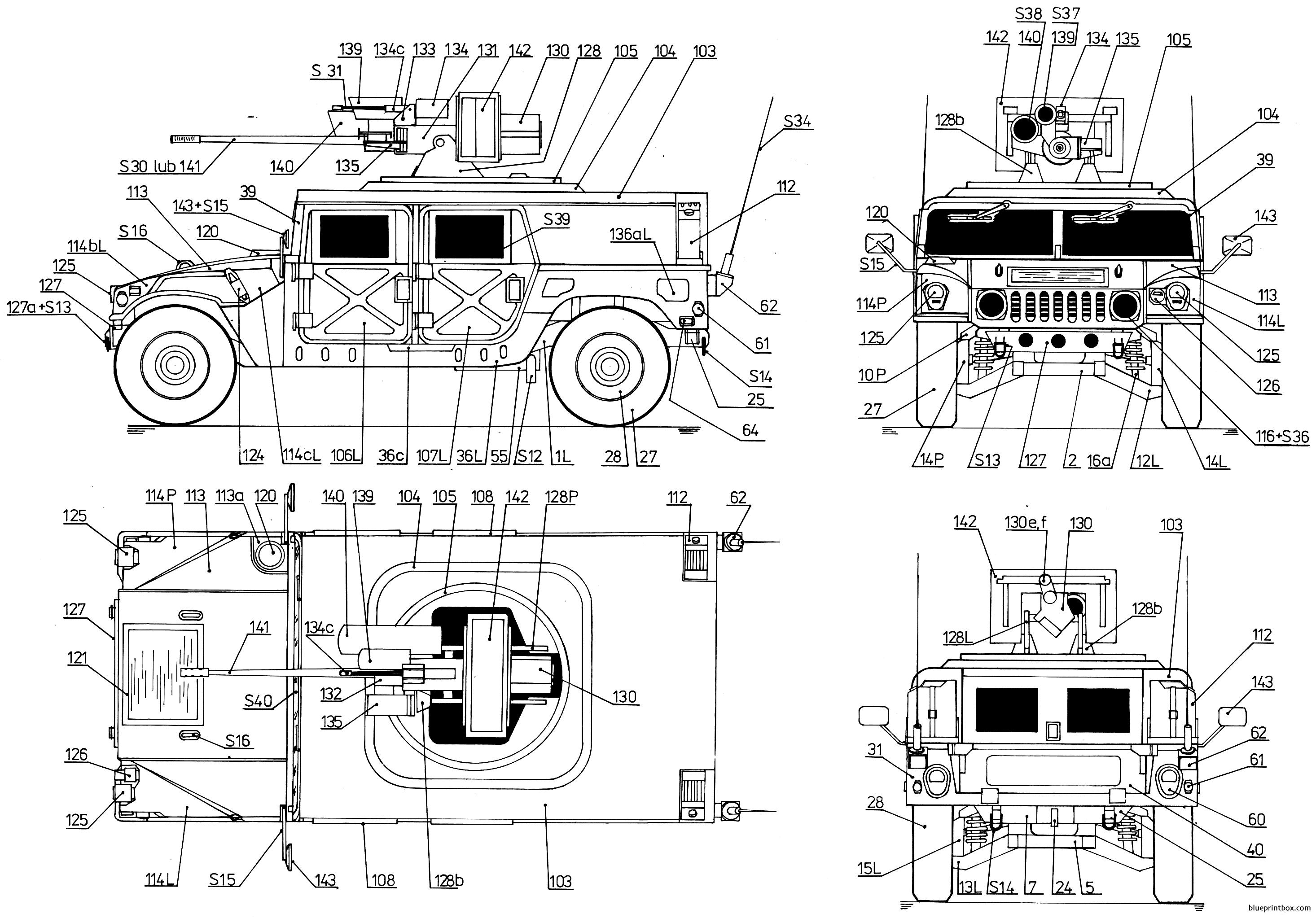 Am General Hmmwv M1025 Humvee Hummer Blueprints Aircr - vrogue.co