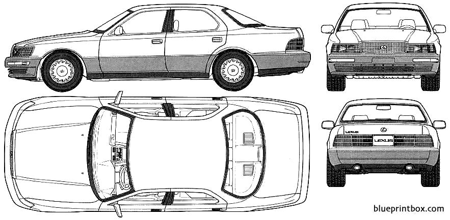 lexus ls400 1990 - BlueprintBox.com - Free Plans and Blueprints of Cars