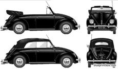 volkswagon beetle karmann cabriolet 1953 55