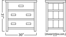 warrensburg three drawer dresser