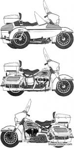 harley davidson flh 80 classic with side car